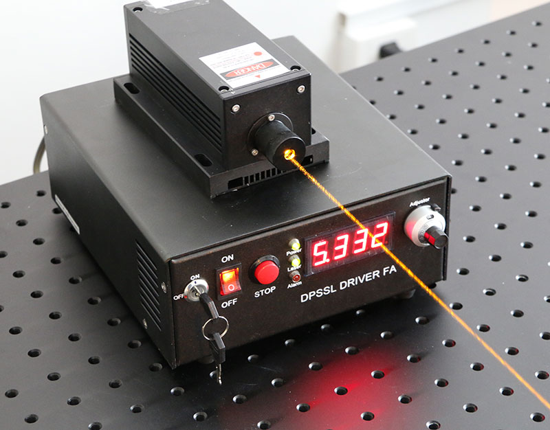 노란색 dpss laser 589nm 100mW with power supply